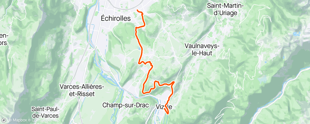 Map of the activity, Grenoble vizille en relais avec Charlotte
