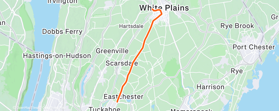 Map of the activity, Snowing hard in Katonah