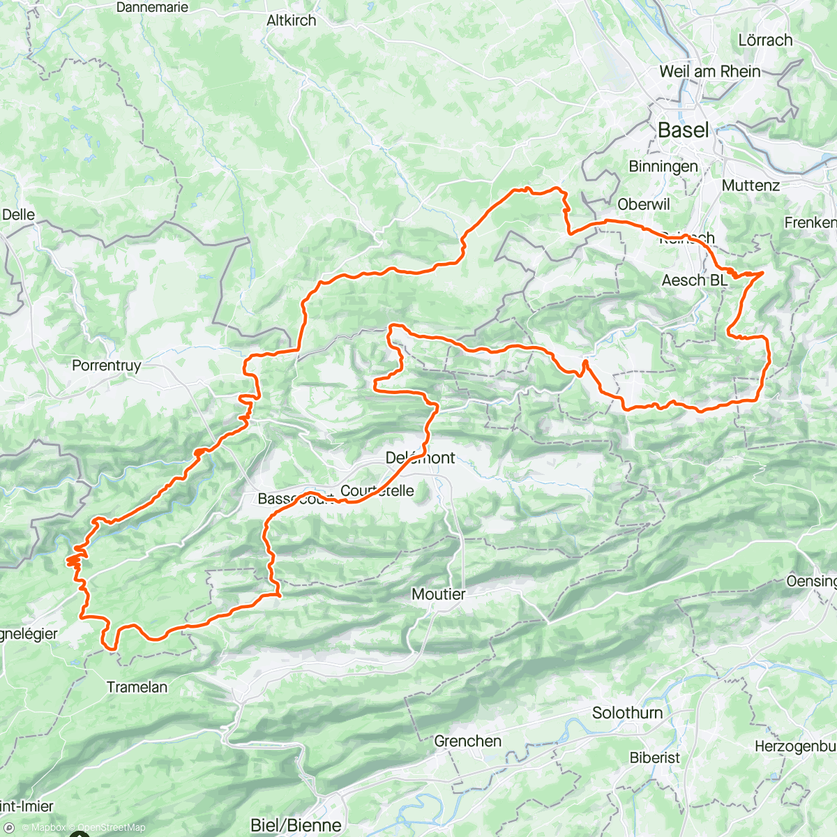 アクティビティ「Parc du Doubs via Montfacon」の地図