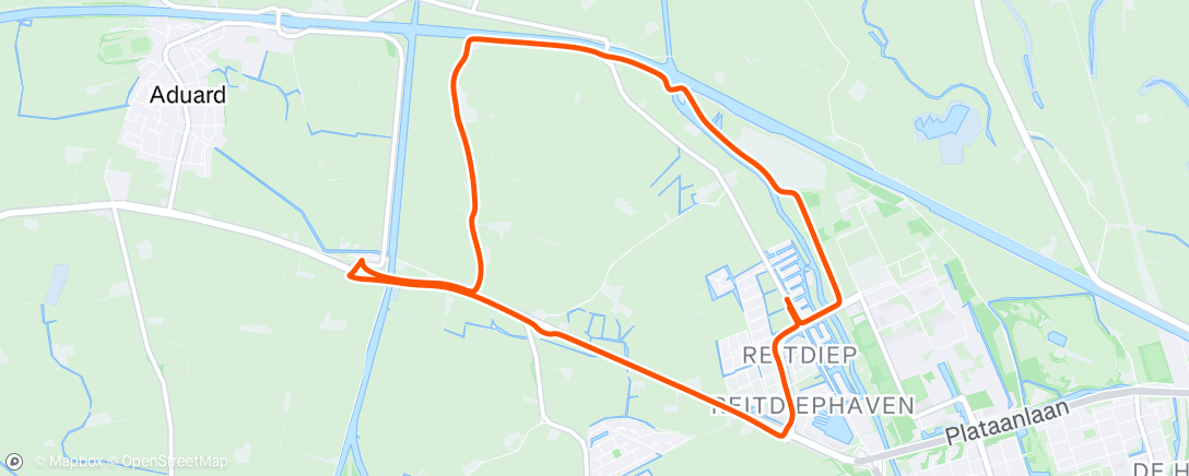 Map of the activity, Evening Ride