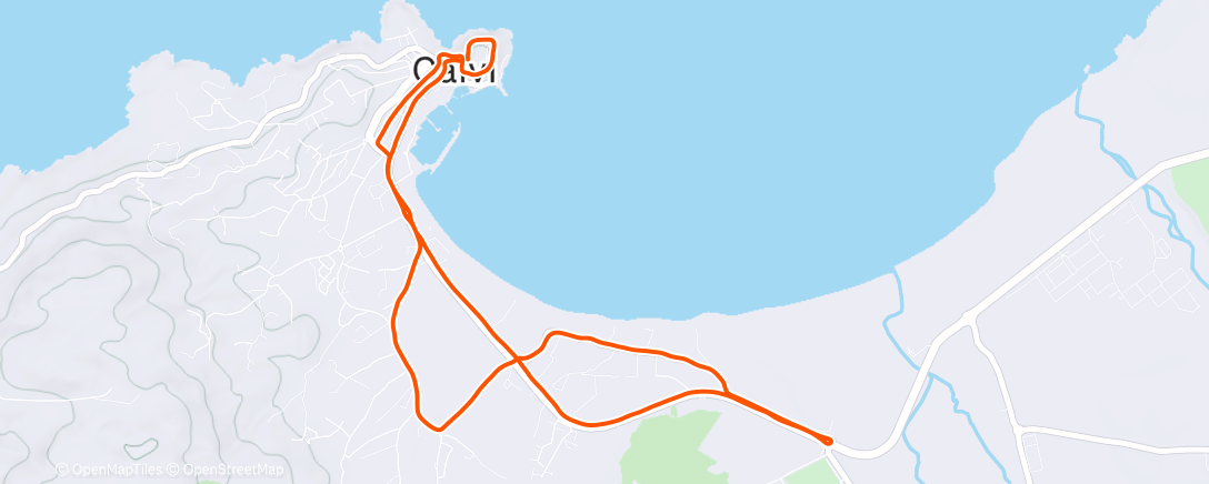 Map of the activity, Course à pied en soirée