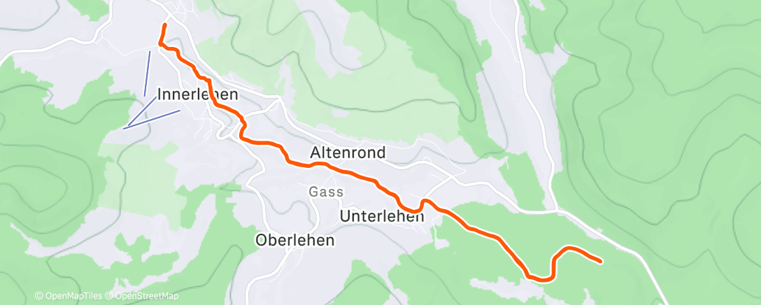Map of the activity, Afternoon Trail Run