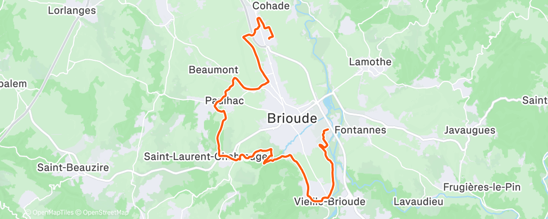 Map of the activity, Sortie en vélo électrique le midi