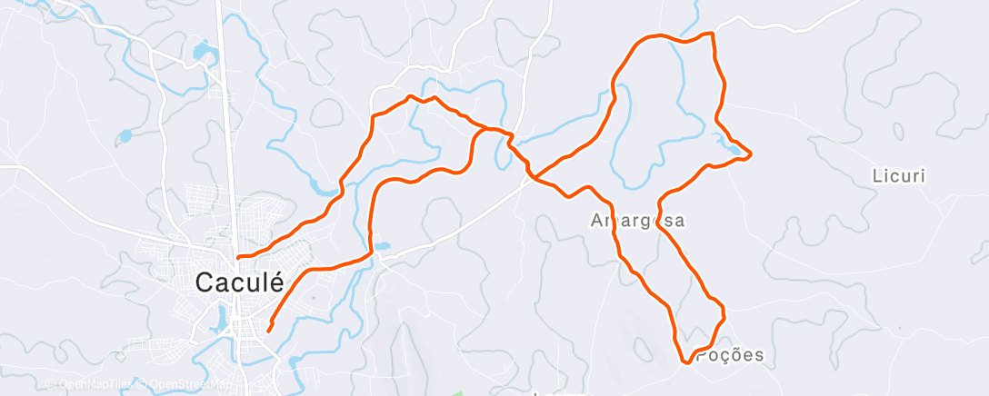 Map of the activity, Pedalada de mountain bike ao entardecer