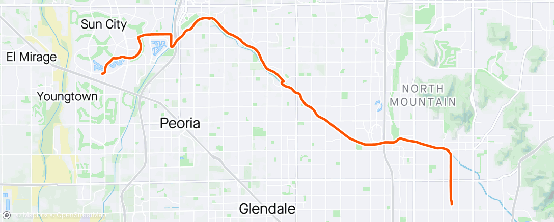 Map of the activity, commute