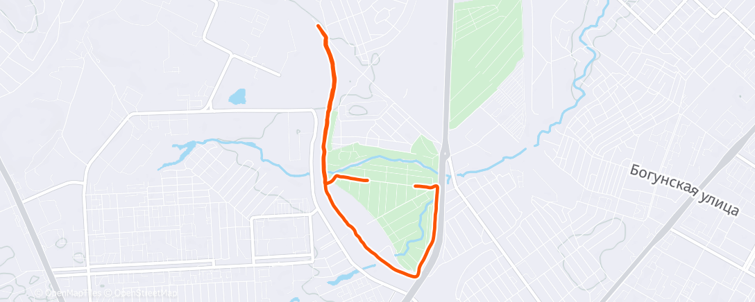 Map of the activity, Полуденный забег