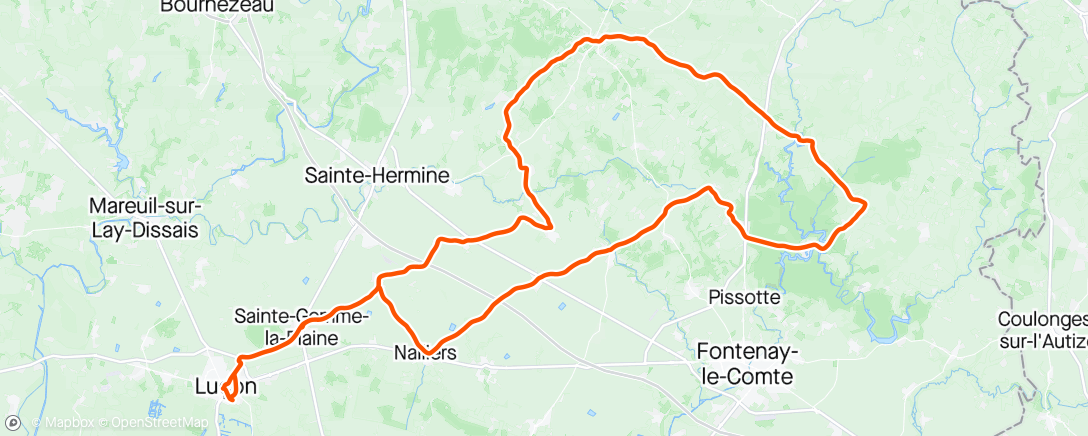 Карта физической активности (22km avec le cyclo le reste seul)