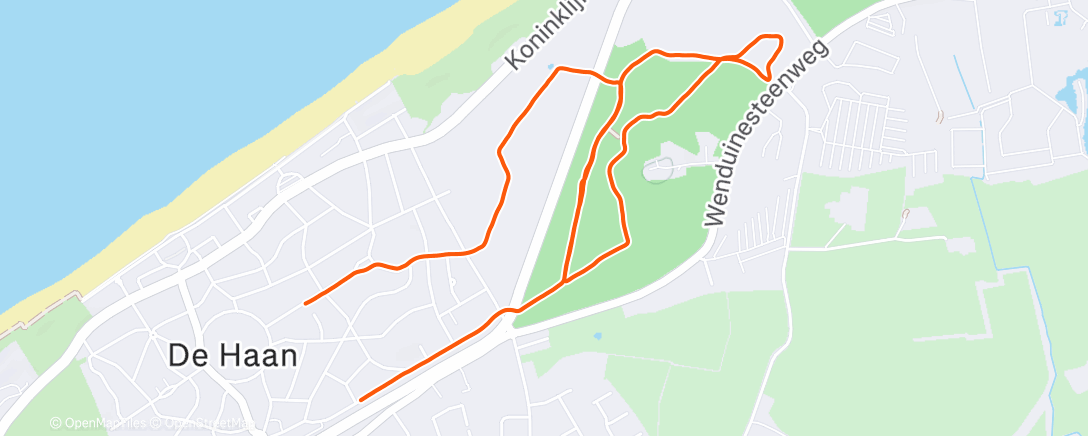 Map of the activity, Recovery run