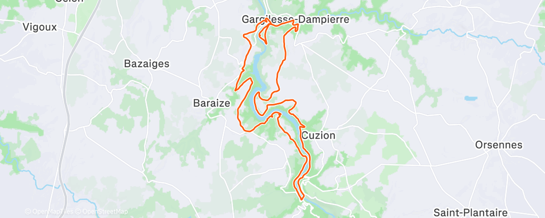 Карта физической активности (Trail le matin)