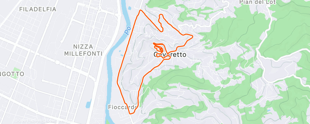 Map of the activity, Corsa pomeridiana