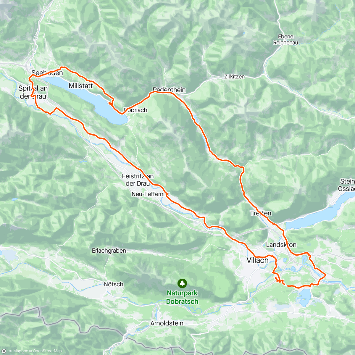Map of the activity, Obermillstatt Afritz 🔁