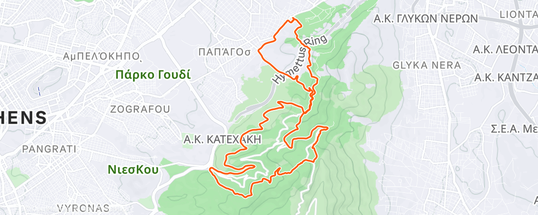 Map of the activity, Afternoon Trail Run