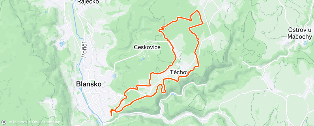 Map of the activity, Morning Trail Run