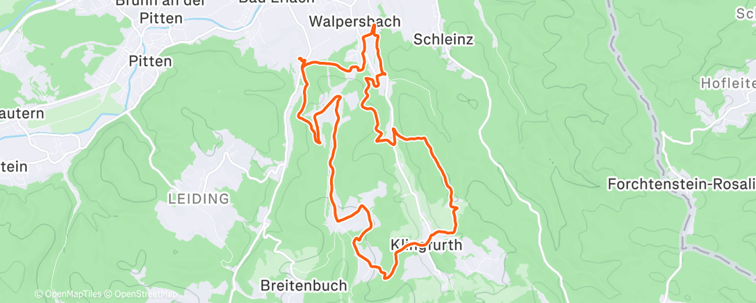 Mapa da atividade, Traillauf am Nachmittag