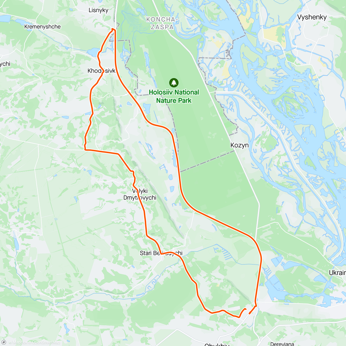 Map of the activity, Денний велозаїзд