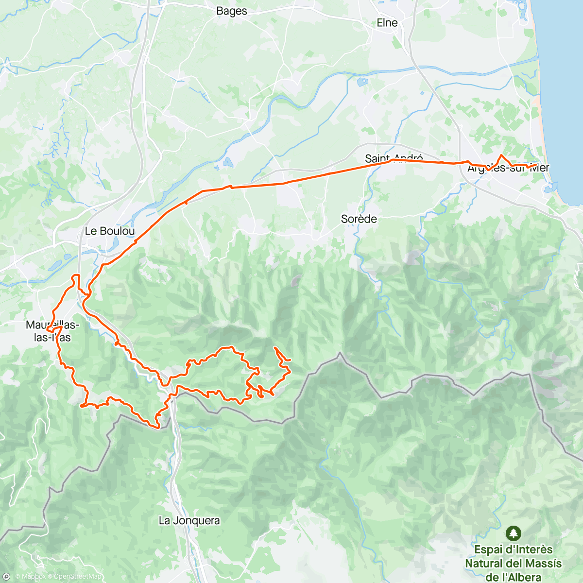 Map of the activity, Route Col de L'Ouillat