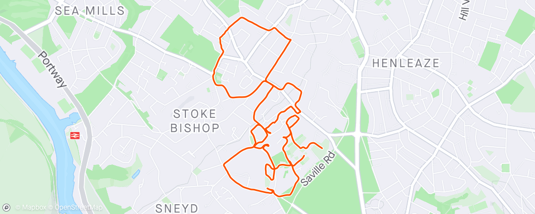 Map of the activity, Stoke Bishop Urban Orienteering