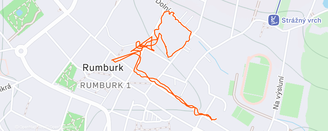 Map of the activity, Evening Walk
