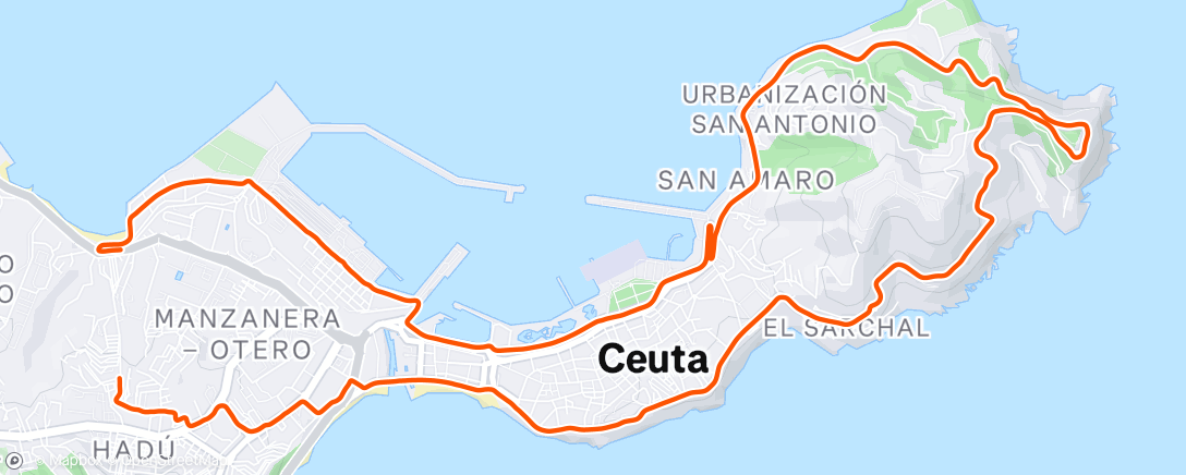 Map of the activity, Carrera de mañana