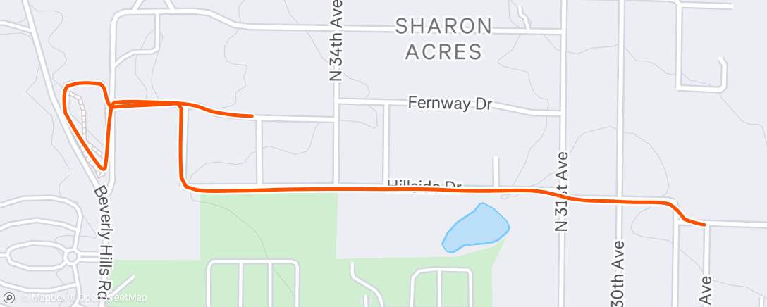 Map of the activity, Evening Run