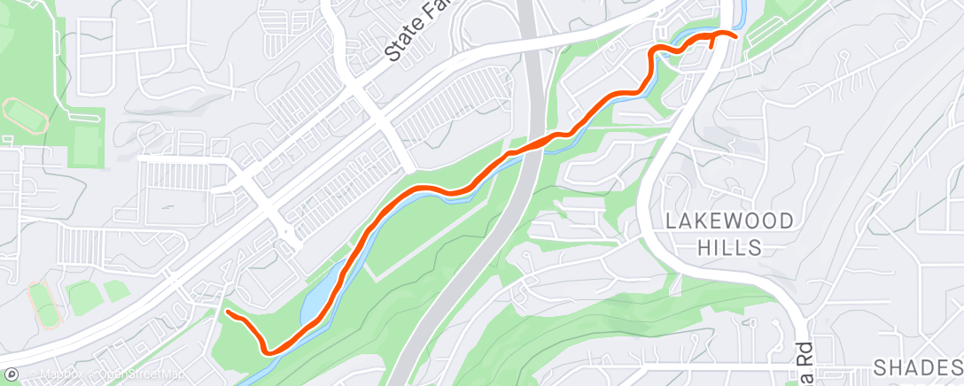 Map of the activity, Sunday Long Run
