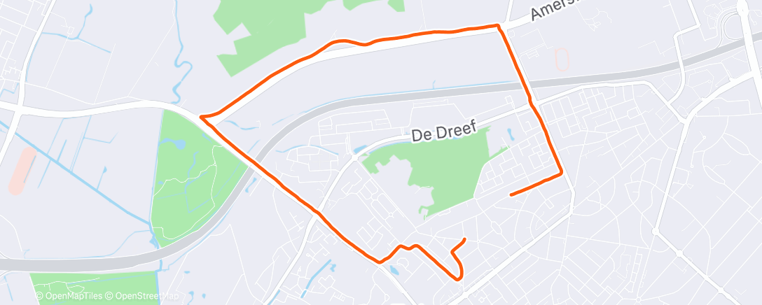 Map of the activity, Afternoon Run