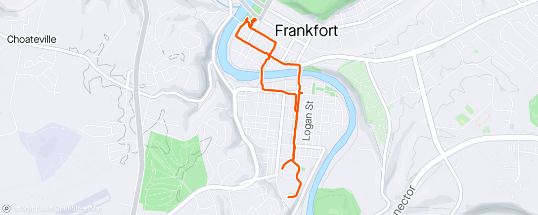 Map of the activity, Easy walk to farmers market