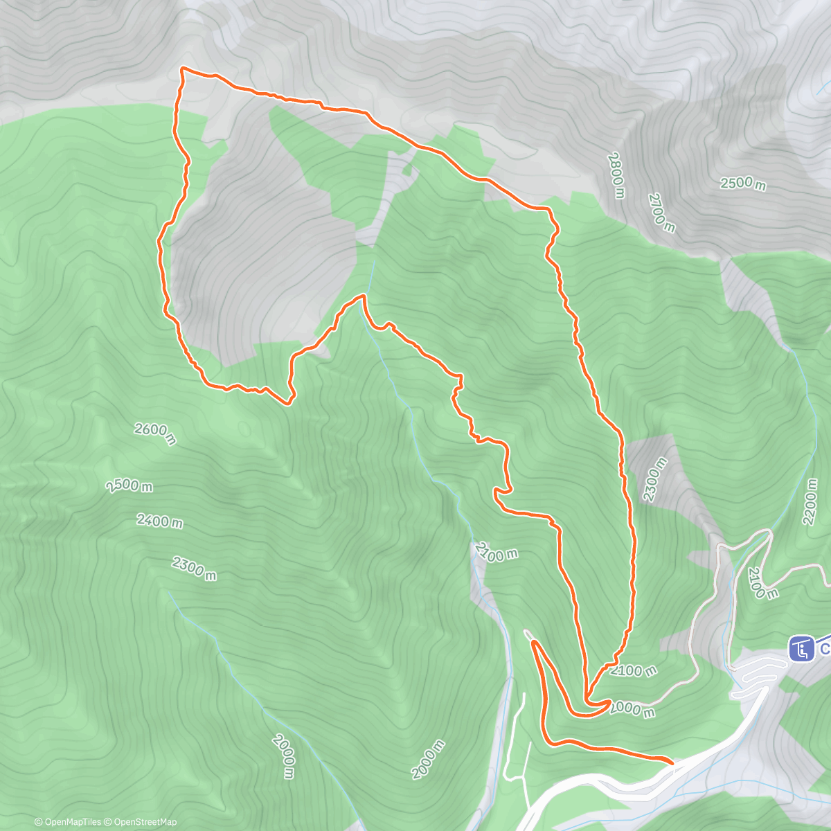 Map of the activity, Baldy (#59) via Ski Hut and down Register Ridge