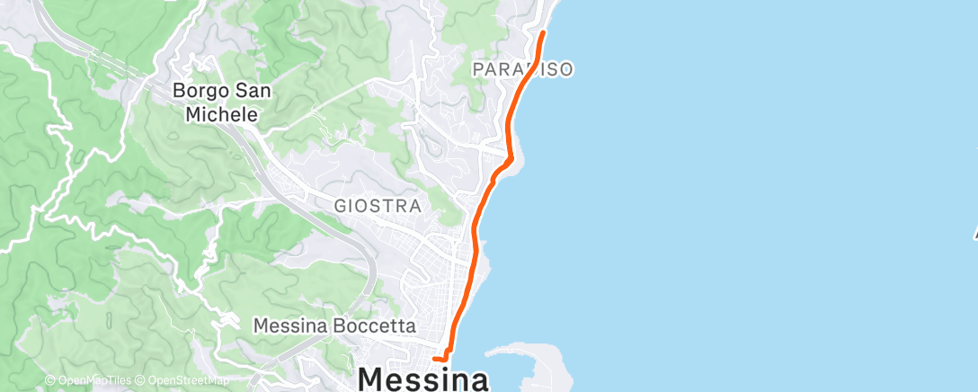 Map of the activity, Afternoon Run