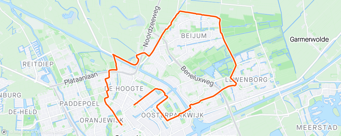 Kaart van de activiteit “Avondloop”