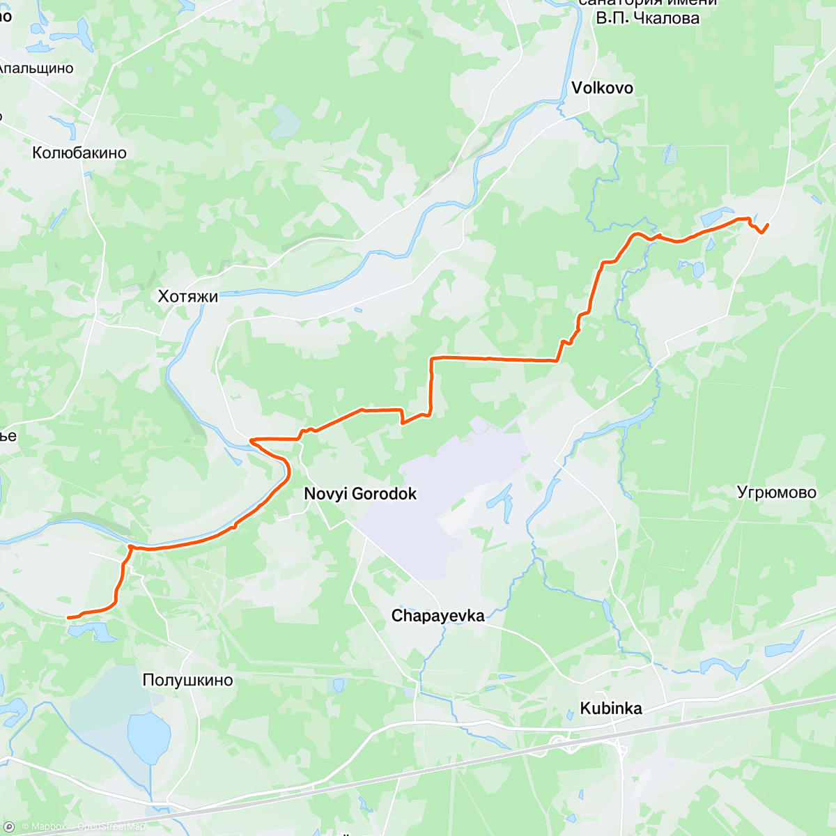 Map of the activity, Северный лыжный заезд (утро)