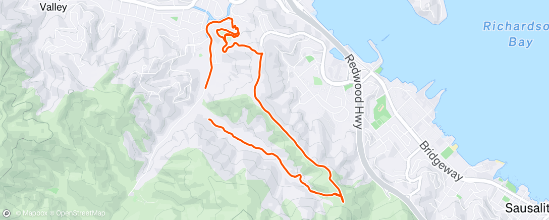 Map of the activity, Afternoon Run