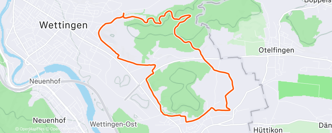 Map of the activity, Afternoon Run ☁️