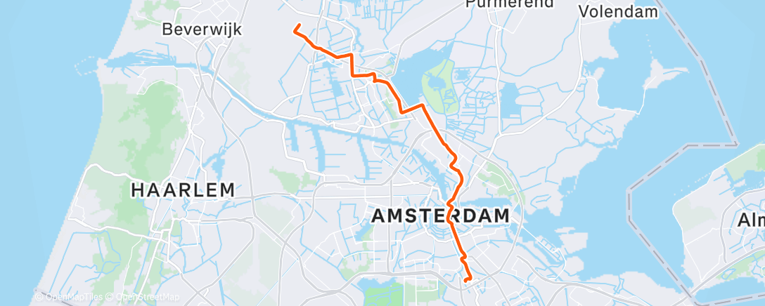 Карта физической активности (Werk - Woon lekker de korte route)