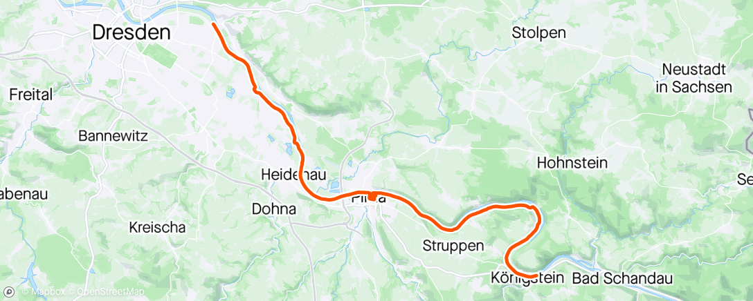 Map of the activity, Oberelbe Marathon 2024