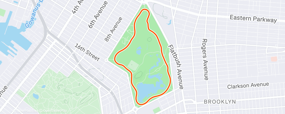 Map of the activity, Zwift - Prospect Park Loop in New York
