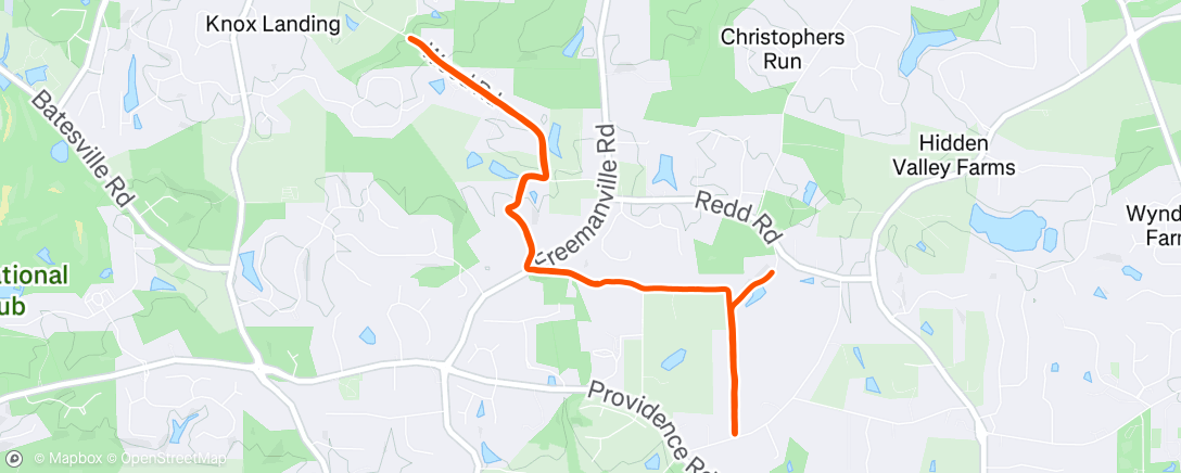 Map of the activity, Evening Run
