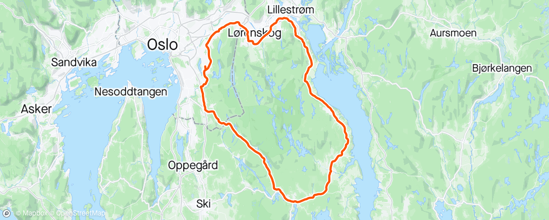 Mapa de la actividad, Gjennomkjøring Enebakk rundt Frøy G3