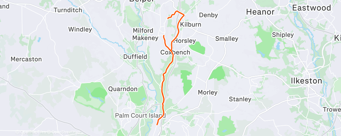 Map of the activity, Easy long run