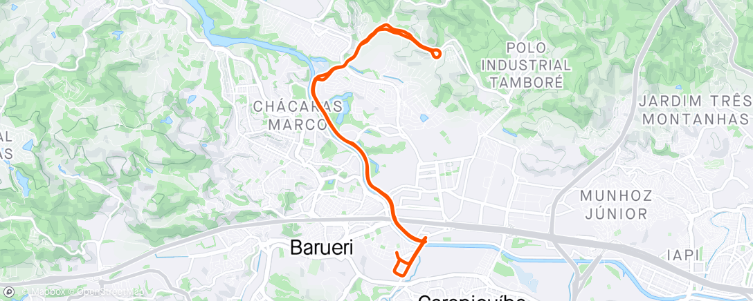 Map of the activity, Volta de bicicleta de montanha matinal
