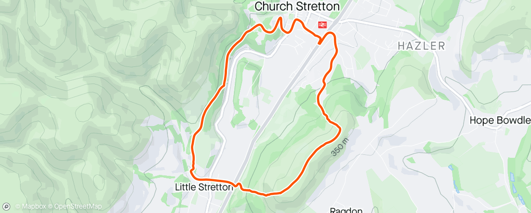Map of the activity, Hilly trail run
