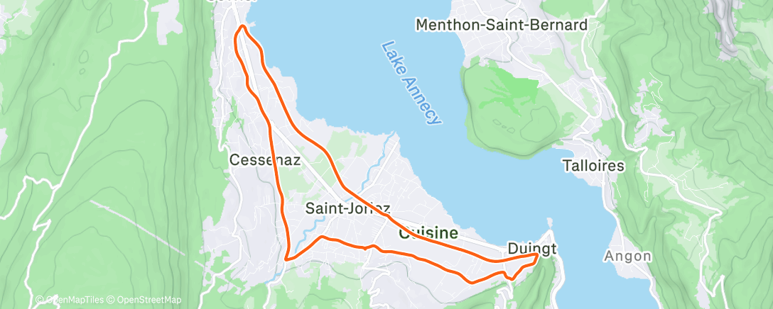 Map of the activity, Tout le plaisir est pour mes mollets