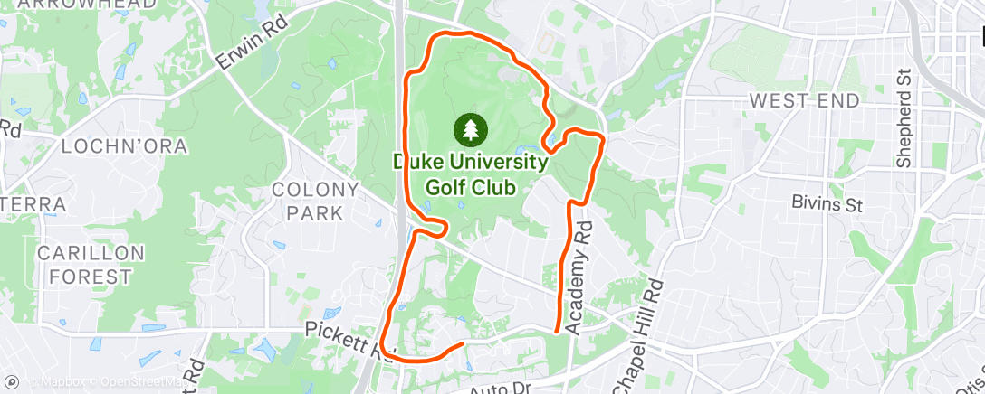 Map of the activity, Morning Run