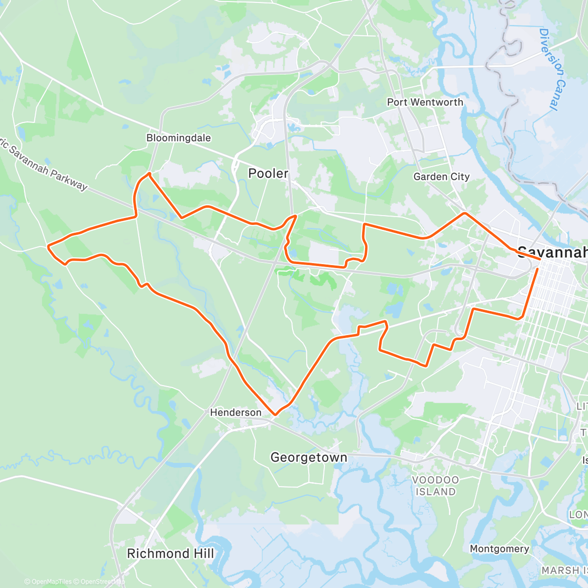 Map of the activity, Perry Rubber Shop Ride