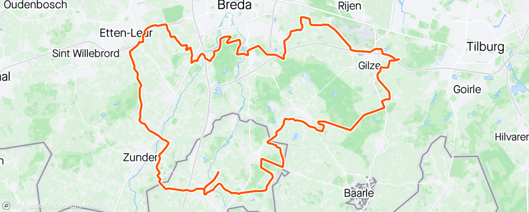 「Voorbereiding Assos ride 95 km」活動的地圖