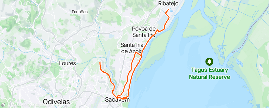Map of the activity, Voltinha de bike