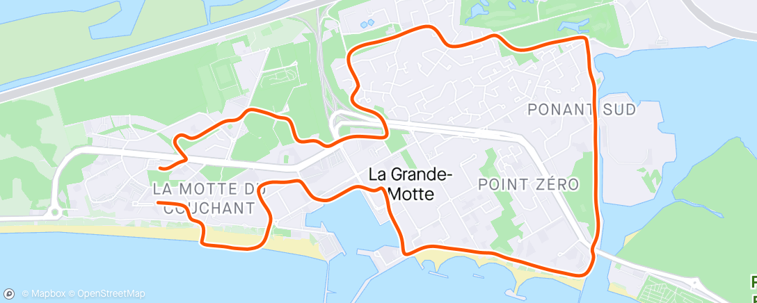 活动地图，Course à pied le matin