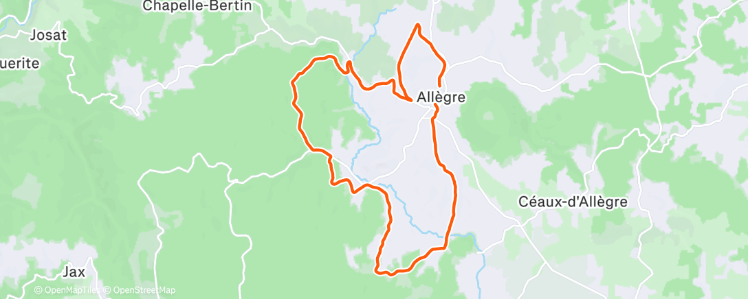 Map of the activity, RUN - Footing Vallonné 1H30 😌