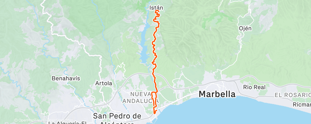 Map of the activity, Shakeout Ride Marbella