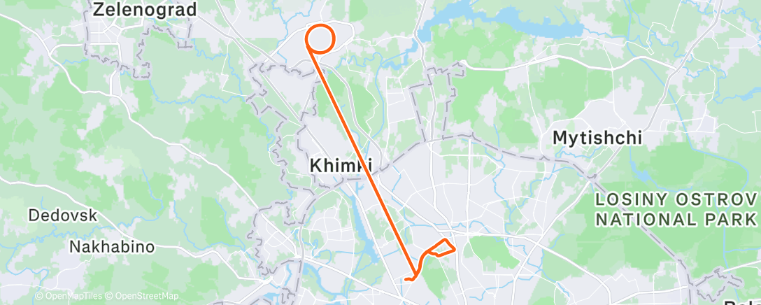 Map of the activity, Дневной забег